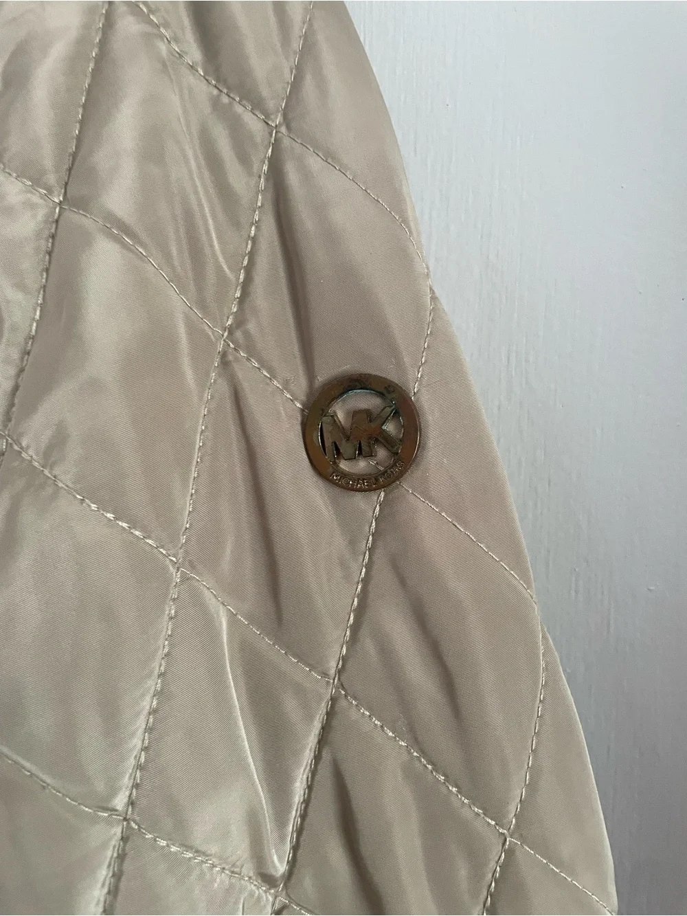 MICHAEL Michael Kors Quilted Diamond Jacket Tan Size M (282)